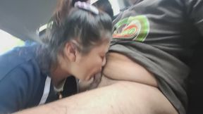 Step Daughter drinking in Car