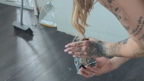 Giantess goddess Charlie Caroline Crushes a 1959 Ford Galaxie Skyline & a 1972 Chevy Nova in chunky black feet seeing heels Right sexy leg view & box crush.