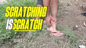 A man scratching his feet due to severe itching (6)