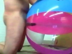 Daddy Plays with Inflatable Beach Ball Sex Toy