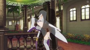 3D Hentai Emiria Re:zero Threw Her Leg and Fucked