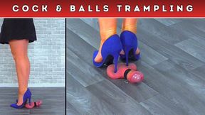 Goddess Amber - Stomping Your Cock & Balls Under My Blue Suede Shoes (D10) - Split Cam - Cock & Balls Trampling