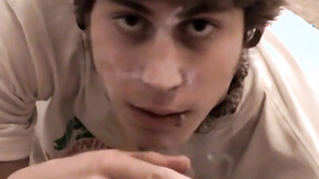 Blonde Carl plays meat while chain smokin