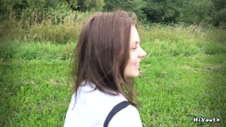 Russian Slut Make Blowjob Outdoor after University - hiyouth