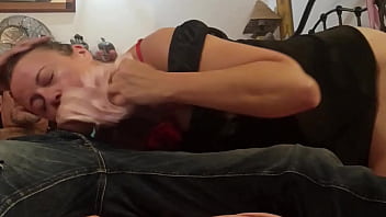 2465tec - FULL - French Amateur who wears Satin Outfit with Stockings and High Heels, Fucks, Licks Asshole, Sucks Dicks