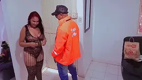 Sex With Unknown Delivery Man I Receive Him In Lingerie I Give Blowjob I Suck His Dick And He Lets Me Fuck His Pussy