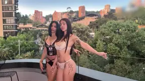 Lucky POV guy gets double blowjob from Colombian cuties