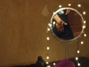 Round Mirror - Very spontaneous idea to film hard cock with cumshot in the round mirror.