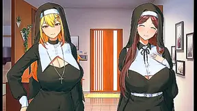 Three Naughty Nuns Seduce Each Other Under the Hot Sun – A Busty Hentai Tale