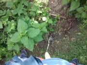 Pissing in Public. Had to take a piss while out walking the dog.