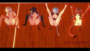 Furry Hentai 3D- Orgy Furry. 4 Furry Girls with Dildos Squirting