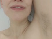 Bathing Breasts and Hairy Armpits Before Shaving My Pits Smooth