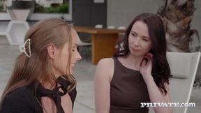 kinuski shares her toy boy with ronya rabe in an anal threesome.