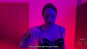 Slavic Trans Domme Humiliates a Slave