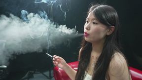 Smoking Girl Exhales Thick Clouds: Deep Drags & Lipstick Stains — TIAN3 4K