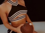 MYSEXYPRY dance TOPLESS for Super Bowl FOOTBALL GIRL! ( mysexypry )