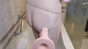 sequel to sissy slut middle east hotel adventure – ejaculation in a tight condom on the hotel balcony