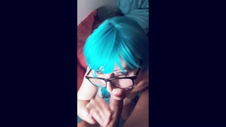 I gave him a blowjob and he fucked me doggystyle... and then he fill my face all over with his cum