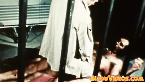 Horny vintage police rides convict prick between the bars