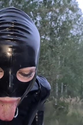 Slave Slut-Orgasma Celeste making a dirty mess on the car window