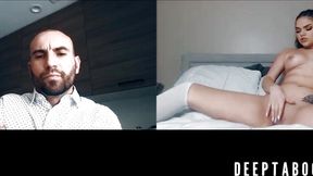 Athena Faris teases with her big tits and hands her pussy