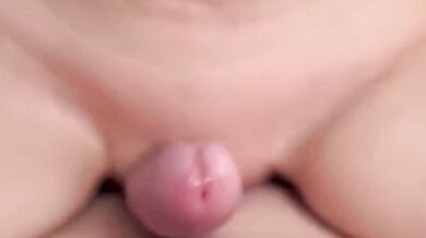 Her pussy rubs his cock till he can't resist cumming inside her
