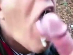 A cum sucker in the woods