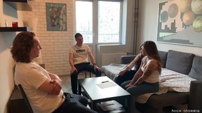 Lustful students came to rent an apartment and fucked