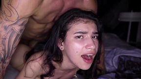 Latina teen (aged 18) with perfect breasts mastered the intricacies of sex: the cunt, mouth, and ass