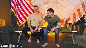 Hairy Soldier Flip Fucks Tatted Twink - Andrew Miller And Cam Steele