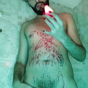 Hot candle wax play in the shower. Wanna play with me?