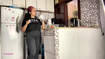 Gassy Ebony Farting and Burping in Skirt and Leggings