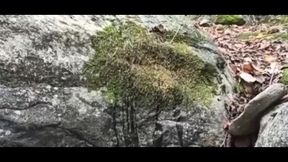 I spy tourist while taking a long piss outdoor - piss waterfall