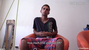 Debt Dandy Lures a Slovakian Guy Indoors for Cash in a Bareback Reality Porn Sex Session