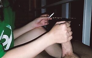 Cheese cake, she really likes to smoke and play with my dick