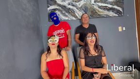 Las esposas compartiendo esposo, montadas y disfrutando
