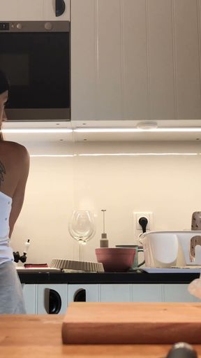 Tiniest Thong in the Kitchen, Then No Panties Sylvia   Clip 2