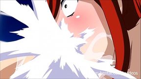 Erza Gives Dream Blowjob With Panties & Cums Hot In Fairy Tail XXX Parody