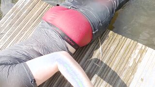 Swimming in sagging denim