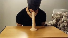 Deepthroating an Entire 8&quot_ Dildo