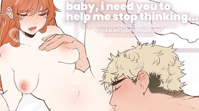 Cute nerdy girlfriend cries while gushing cum on your tongue and whispers emotional secrets
