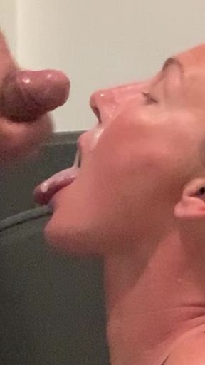 Up Close Drenched in Sperm Submissive Massive Facial