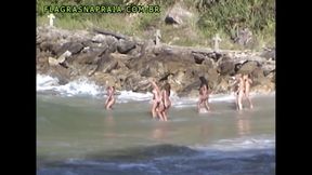 Women play naked on the beaches of Rio de Janeiro
