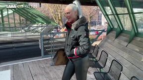 Lara Cumkitten's Wild Ride: Public Suspension Railway Adventure with a Cumshot Surprise