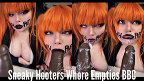 Sneaky Hooters Girl Empties BBC