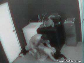 Laundry room fuck caught on security camera