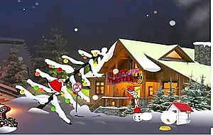 Santa claus enjoying his christmas presents