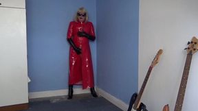 Playing in Pvc Coat, Thigh Boots and Gloves