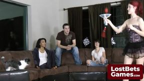 The loser of this Strip Juggleballs game will get to fuck Dante in the end