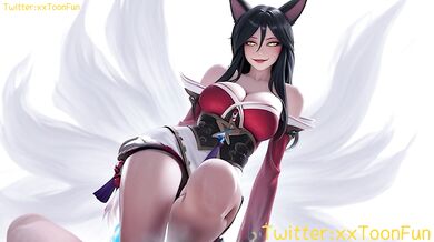 League Of Legends hentai Adult animation - Ahri Blow Job Hand Job Tits Job Hentai animation by xxtoonfun